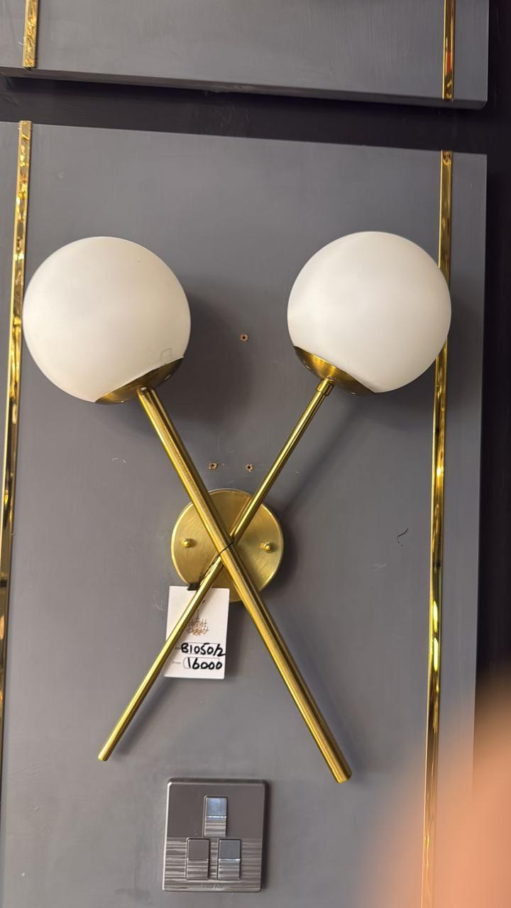 SPA Ando 2-Light Bathroom Wall Light, Satin Brass