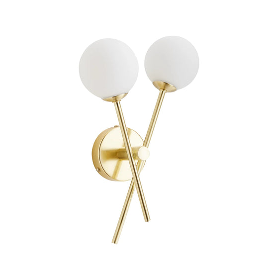 SPA Ando 2-Light Bathroom Wall Light, Satin Brass
